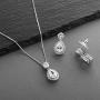Mariell Pear Shaped CZ Teardrop Necklace and Earrings Set - Wedding Jewelry for Brides & Bridesmaids