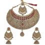 Indian Bollywood Maang Tikka With Crystal Necklace Earrings Set Wedding Ethnic Designer Party Jewelry For Women