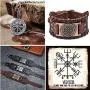 Viking Bracelet Norse Vegvisir - Nordic Bracelet with Runic Compass - Celtic Pagan Jewelry of Talisman (Vegvisir Bronze) Viking Bracelet Norse Vegvisir - Nordic Bracelet with Runic Compass - Celtic Pagan Jewelry of Talisman (Vegvisir Bronze)