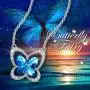 LADY COLOUR Jewelry for Women, Blue Butterfly Stylish Necklace Bracelet for Women Made with Crystals from Austria and Cubic Zirconia Birthday Gifts for Her with Gift Box