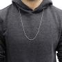 Authentic Solid Sterling Silver Franco Box Link .925 Rhodium Necklace Chains 1MM - 5.5MM, Silver Chain for Men & Women, Made In Italy, Next Level Jewelry