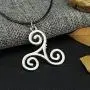 MayLove Wolf Triskele Necklace Celtic Triple Spiral Triskelion Swirl Teen Jewelry Gift