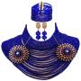 aczuv 25 Rows 4mm Crystal Beaded African Beads Jewelry Set Nigerian Wedding Necklace