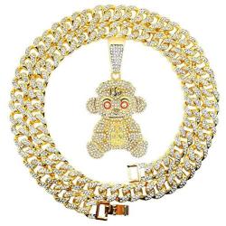 FW Jewelry Bling Iced Out Hip Hop Rapper Chains NBA Young Boys 38 Baby Monkey Pendants for Men