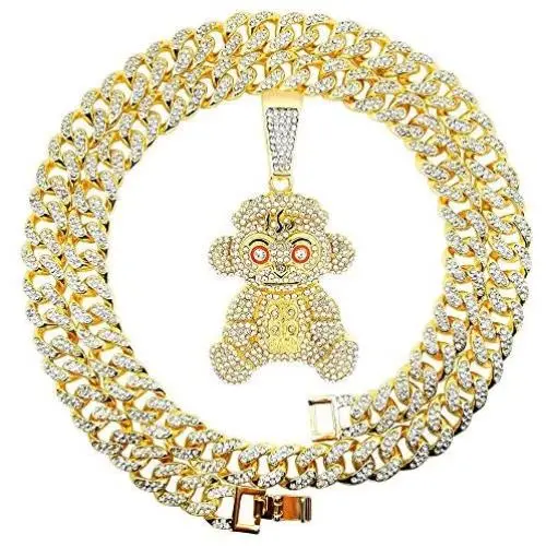 FW Jewelry Bling Iced Out Hip Hop Rapper Chains NBA Young Boys 38 Baby Monkey Pendants for Men FW Jewelry Bling Iced Out Hip Hop Rapper Chains NBA Young Boys 38 Baby Monkey Pendants for Men