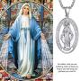 GoldChic Jewelry Customized Cross INRI Crucifix/Miraculous Virgin Mary Charm Pendant with Chain, Christain Jewelry Women Men, 18K Gold/Black Rhodium Plated/Stainless Steel Jesus Necklace