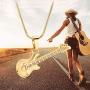memorial jewelry Musical Instrument Cremation Necklace for Women&Men Guitar Urn Necklace for Ashes