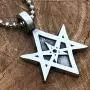 Thelema Jewelry Unicursal Hexagram Seal of Orichalcos unicursally six pointed star Celt Protection Amulet Pewter Boys Mens Womens Pendant Necklace Charm for men women boys girls w Silver Ball Chain