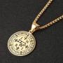HZMAN Stainless Steel Sigil of Archangel Thavael Talisman Pendant Necklace 22+2 Inch Chain