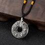 INRENG Mens Stainless Steel Tibetan Buddhist Om Mani Padme Hum Mantra Pendant Necklace Yoga Religious Jewelry