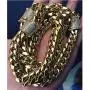 GOLD IDEA JEWELRY 14k Gold Plated Stainless Steel Thick Miami Cuban Link Chain with Lab Diamond Clasp Mens Hip Hop Necklace or Bracelet