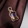 KEETEEN Colorful Life Sterling Silver Necklace with Princess Cut Pendant in Simulated Gemstones