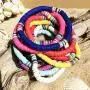 ATIMIGO 9Pcs Colorful Beads Heishi Bracelets Handmade Rainbow Boho Surfur Bracelets Set Stackable Stretch Summer Beach Jewelry for Women Men Girls