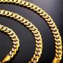 U7 Men Unisex Two-Tone Jewelry 6mm-9mm Wide Platinum & 18K Gold Plated Cuban Chain Necklace (18'',20'',22'',24'',26'',28'',30'')