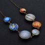 CHARMKING 7 Planet Necklace Sun Moon Galaxy Space Necklace Dangle Planets Solar System Charm Necklace for Women