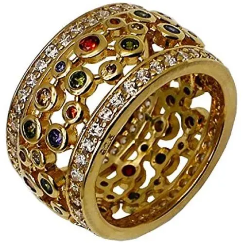 Hermosa Jewelry 18K Gold Plating Gemstone Ring Set Garnet Amethyst Peridot Morganite 7 8 9 Hermosa Jewelry 18K Gold Plating Gemstone Ring Set Garnet Amethyst Peridot Morganite 7 8 9