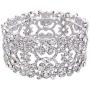 EVER FAITH Womens Austrian Crystal Bride Heart Art Deco Elastic Stretch Bracelet Clear