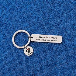 WUSUANED Animal Lover Gift I Speak for Those Who Have No Voice Keychain Vet Tech Jewelry Gift for Nurse Veterinarian Vet Student Veterinarian Assistant