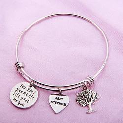 SEIRAA Stepmother Gifts You Didn’t Give Me Life Life Gave Me You Wire Bangle Bracelet Best Stepmom Gifts (Step mom Bracelet)