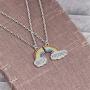Best Friend Necklace for 2, AILUOR Rainbow Cloud Stitching Best Friends Pendant Necklace BFF Teen Forever Friendship Birthday Gifts for Women Girls Teens