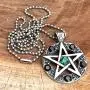 Wicca Jewelry Celtic Pentagram Pentacle Star Green-Black Crystal Gem Wiccan Pagan Witch Magic Healing Protection Amulet Pewter Mens Womens Pendant Necklace Charm for Men Women Silver Ball Chain Wicca Jewelry Celtic Pentagram Pentacle Star Green-Black Crystal Gem Wiccan Pagan Witch Magic Healing Protection Amulet Pewter Mens Womens Pendant Necklace Charm for Men Women Silver Ball Chain