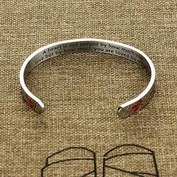 Kivosliviz A Heart is not Judged by How Much You Love Bracelet Keychain Cuff Bangle Merchandise Jewelry