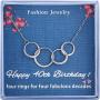 Burning Love Happy 40th Birthday Gifts for Women Sterling Silver Four Interlocking Circles Necklace Pendant Jewelry For Women Four Decades Jewelry Mothers Day Gifts