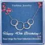 Burning Love Happy 40th Birthday Gifts for Women Sterling Silver Four Interlocking Circles Necklace Pendant Jewelry For Women Four Decades Jewelry Mothers Day Gifts