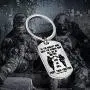 Detailed Soldier Brother Keychain Necklace in The Darkest Hour When The Demons Come Call On Me Brother and We Will Fight Them Together