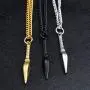 PAMTIER Men Stainless Steel Spear Point Arrowhead Spearhead Pendant Necklace Polished Silver/Gold/Black PAMTIER Men Stainless Steel Spear Point Arrowhead Spearhead Pendant Necklace Polished Silver/Gold/Black