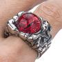 Mens Boys Stainless Steel Ring Gothic Bloody red The Devils eye Multicolor Retro Jewelry