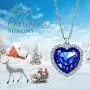 NEOGLORY Blue Crystals Heart Love Shaped Necklaces Jewelry, Heart of The Ocean Necklace from Titanic Crystal Pendant for Women Gift 18+2inch NEOGLORY Blue Crystals Heart Love Shaped Necklaces Jewelry, Heart of The Ocean Necklace from Titanic Crystal Pendant for Women Gift 18+2inch