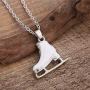3D Adorable Ice Skate Charm Double-sided Pendant Necklace For Girls women