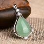 iSTONE 925 Sterling Silver Natural Crytral for Womens Pendant Necklace, Gemstone Birthstone with 18'' Silver Chain Ladies