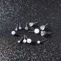 SUNSCSC Womens Stainless Steel Round Clear Cubic Zirconia Pearl Stud Earrings for Girls Gift 12 Pairs SUNSCSC Womens Stainless Steel Round Clear Cubic Zirconia Pearl Stud Earrings for Girls Gift 12 Pairs