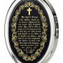 Nano Jewelry Christian Cross Necklace Inscribed with The Lords Prayer in 24k Gold on Oval Black Onyx Stone, 18'' -