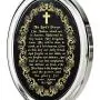 Nano Jewelry Christian Cross Necklace Inscribed with The Lords Prayer in 24k Gold on Oval Black Onyx Stone, 18'' -