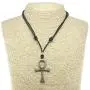 BlueRica Ankh Cross of Life Pendant on Adjustable Black Rope Cord Necklace (Old Silver Color) BlueRica Ankh Cross of Life Pendant on Adjustable Black Rope Cord Necklace (Old Silver Color)