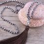 KELITCH Buddha Crystal Bead Chain Necklace Charm Jewelry Sweater Necklaces for Women Long Tassel Pendant Wrap Strand
