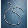 FANCIME White Gold Plated Solid 925 Sterling Silver 3MM Cuban Curb Link Rope Chain Necklace for Men Boys, 20''
