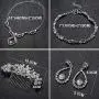 ORAZIO Crystal Bridal Jewelry Set for Prom Wedding Bride Bridesmaids Vintage Rhinestone Necklace Earrings Bracelet Comb for Women ORAZIO Crystal Bridal Jewelry Set for Prom Wedding Bride Bridesmaids Vintage Rhinestone Necklace Earrings Bracelet Comb for Women