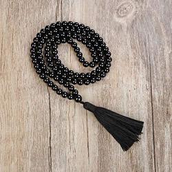 Yoga Necklace Jewelry Beaded Long Tassel Necklace Jasper with 108 Mala Beads for Women or Men