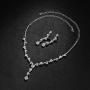 ABDOT Clear Rhinestone Bridal Jewelry Sets for Women Crystal Necklace Earrings Bracelet Set Silver-Tone Wedding Bridal Bridesmaid Gifts fit with Wedding Dress