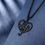 Beautlace Womens Musical Note Necklace Silver/18K Gold Black Gun Plated Treble Clef Music Note Jewelry Gifts for Music Lover