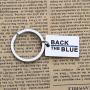 KUIYAI Back The Blue Keychain Blue Lives Matter Keychain Police Support Gift