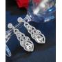 Hanpabum Bridal Wedding Jewelry Set for Women Bracelets and Dangle Teardrop Earrings Set for Women Jewelry Made with Clear Crystals