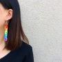 Chain Earrings Rainbow Resin Acrylic Earrings Cool Weird Transparent Color Earrings for Women Girls