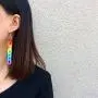 Chain Earrings Rainbow Resin Acrylic Earrings Cool Weird Transparent Color Earrings for Women Girls