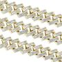 GOLD IDEA JEWELRY Stylish 19MM Baguette CZ Cuban Link Chain -14k Gold Plated /White Gold Plated Bling Bling Hip Hop Iced Out Cuban Necklace and Bracelet Men Women