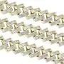 GOLD IDEA JEWELRY Stylish 19MM Baguette CZ Cuban Link Chain -14k Gold Plated /White Gold Plated Bling Bling Hip Hop Iced Out Cuban Necklace and Bracelet Men Women